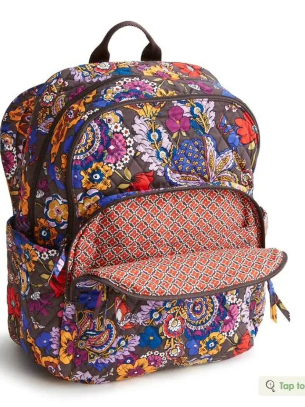 Vera Bradley LARGE Bancroft Backpack Colorful Bouquet NWT Cotton Quilted School